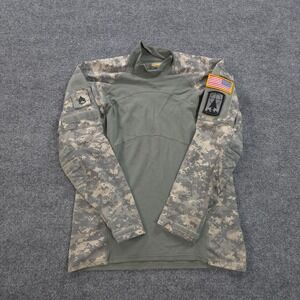 Massif Shirt Mens‎ Large Green Digital Camo Army Combat Performance Patches